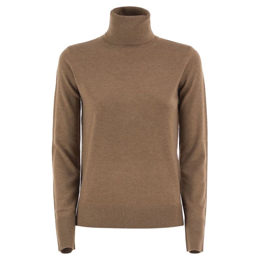 S Max Mara Women Smmallegra - Pure Wool Roll-Neck Jumper With Logo Elbow Patches